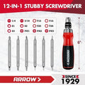 Arrow 12-in-1 Multi Bit Ratchet Screwdriver Set Ratcheting
