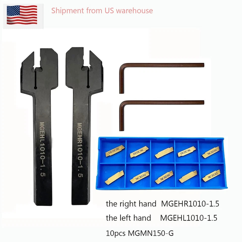 5 10mm Lathe Turning Tool Holder+10* Mgmn150 Grooving Cut Off Inser