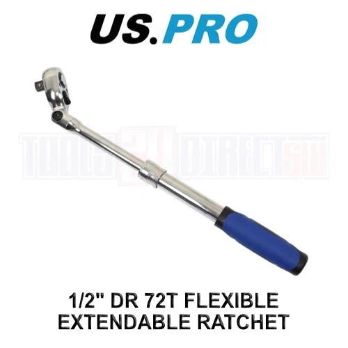 Us Pro Tools 1/2" Dr 72 Teeth 330mm To 440mm Flexible Extendable