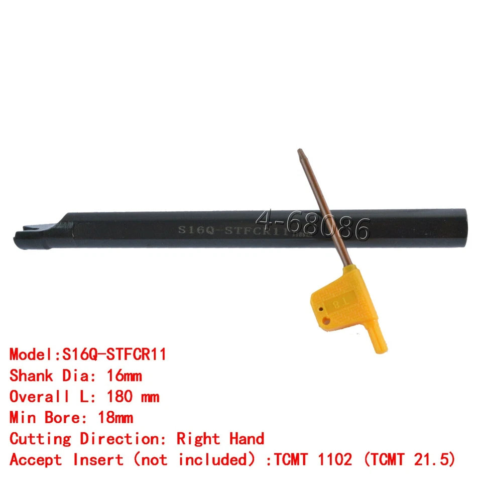 16x180mm Lathe Internal Turning Tool Holder Boring Bar For Tcmt11