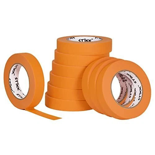 10 Pack 1" Inch X 60yd Stikk Orange Painters Tape 14 Day Easy Removal