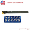 Indexable Boring Bar Turning Tool Holder + 10 Carbide Inserts