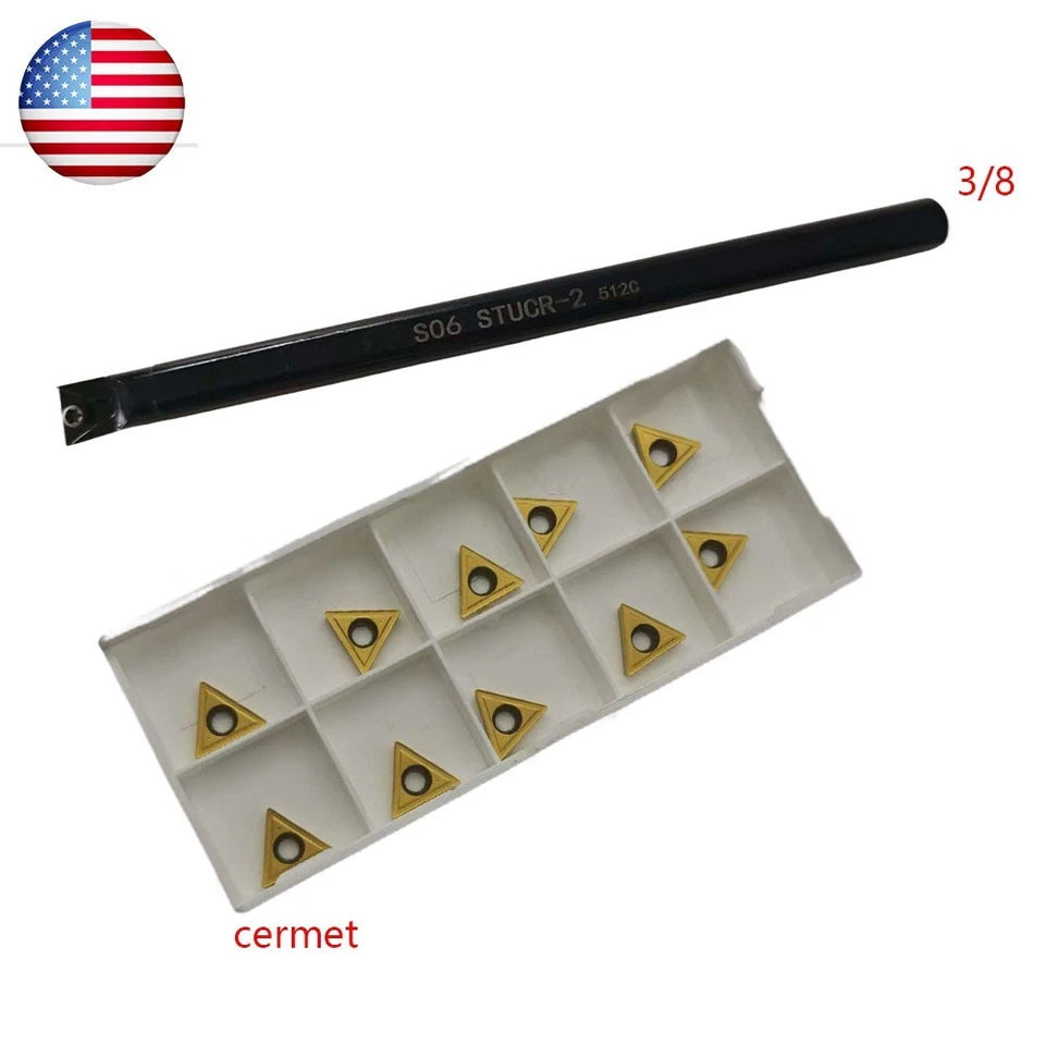 3/8" Shank S06-stucr02 Indexable Boring Bar + Tcmt110204 Zm3100