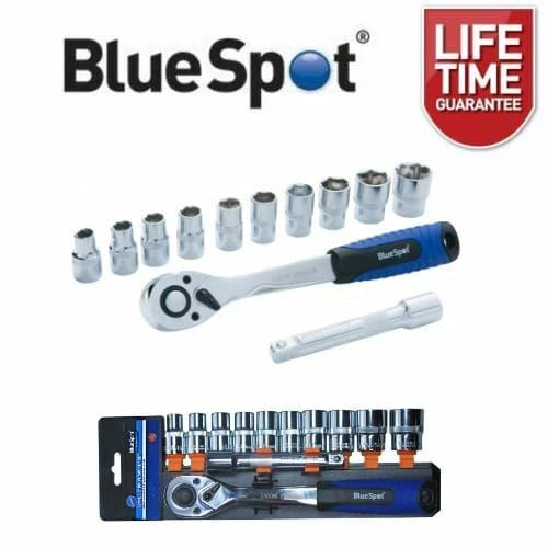 Bluespot 1/2" Dr Ratchet & Socket Set 10mm - 24mm + Extension Bar
