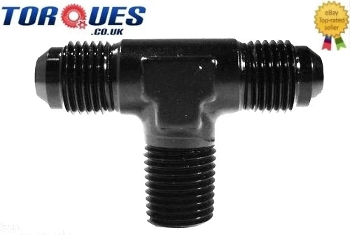 An -8 (8an -08an) T Tee Piece 3/8" Npt Adapter Black