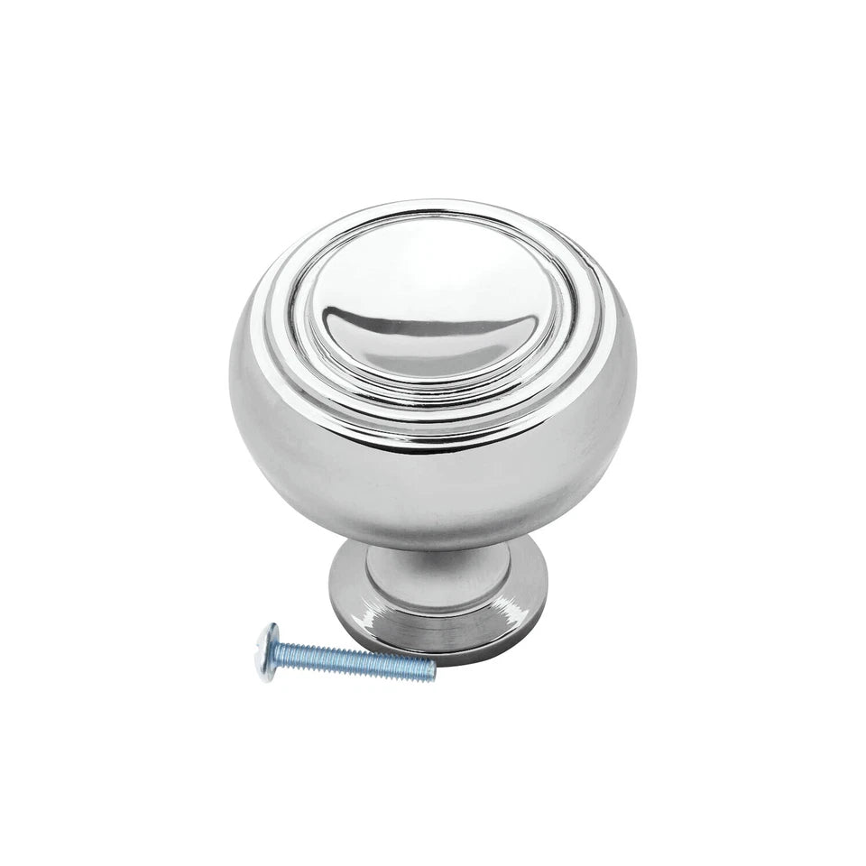Round Metal Button Chrome Kitchen Cabinet Drawer Knob 1-5/16" (33mm)