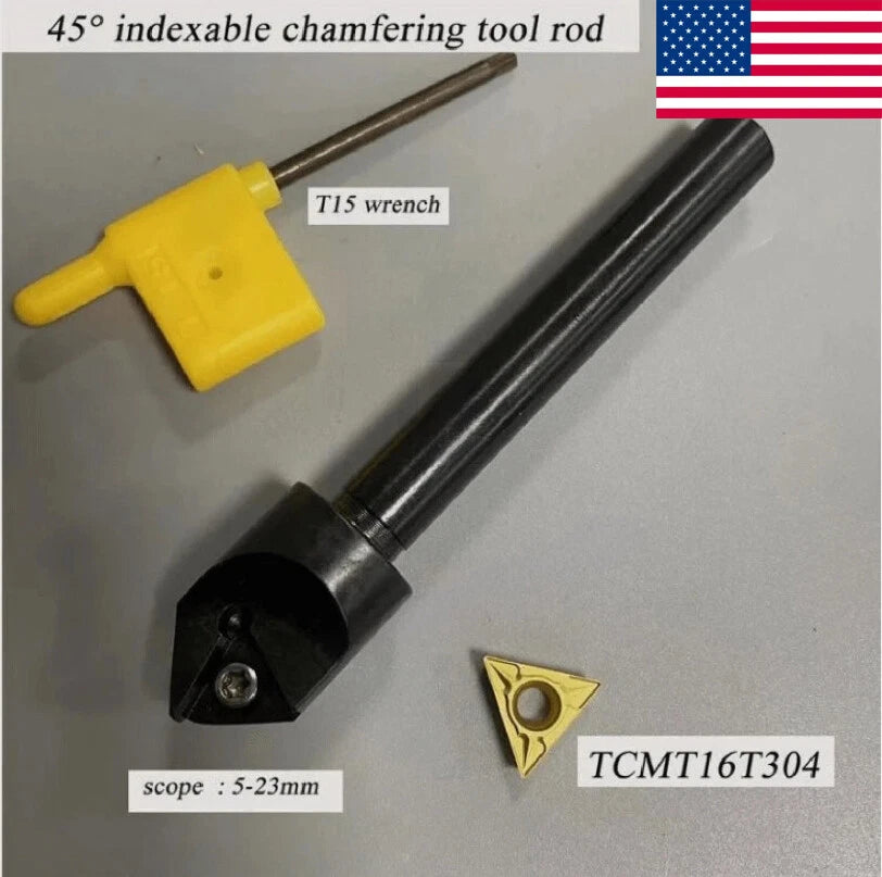 45° 12mm Tcm45-c12-20-1<wbr/>10-1t Indexable Chamfering Arbor + Tcmt