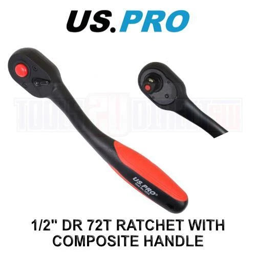 Us Pro Tools 1/2" Drive Composite Ratchet Lightweight Curved Handle