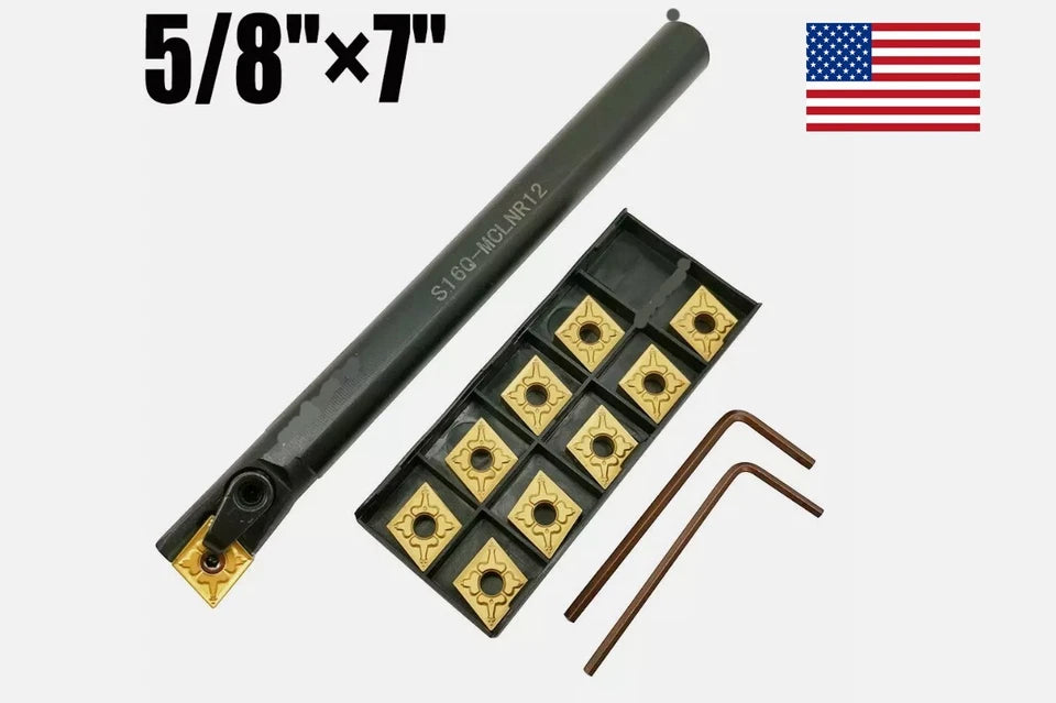 5/8'' Indexable Boring Bar Turning Tool Holder S16q-mclnr12 + 10