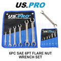 Us Pro Tools Sae Imperial 6pt Flare Nut Spanners Wrench Set Brake