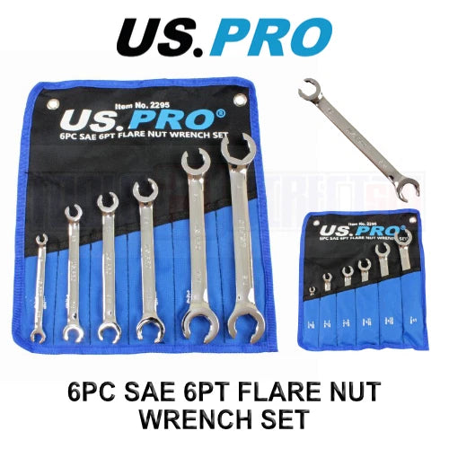 Us Pro Tools Sae Imperial 6pt Flare Nut Spanners Wrench Set Brake