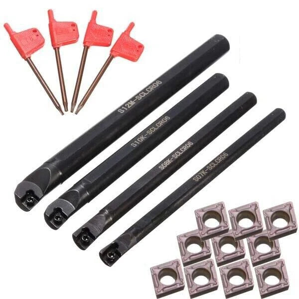 4 Sclcr06 7/8/10/12mm Lathe Boring Bar Tunring Tool Holder +10