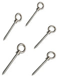 Set Of 1/2 X 4-3/4 Inch Stainless Steel Screw Lag Eye Bolts