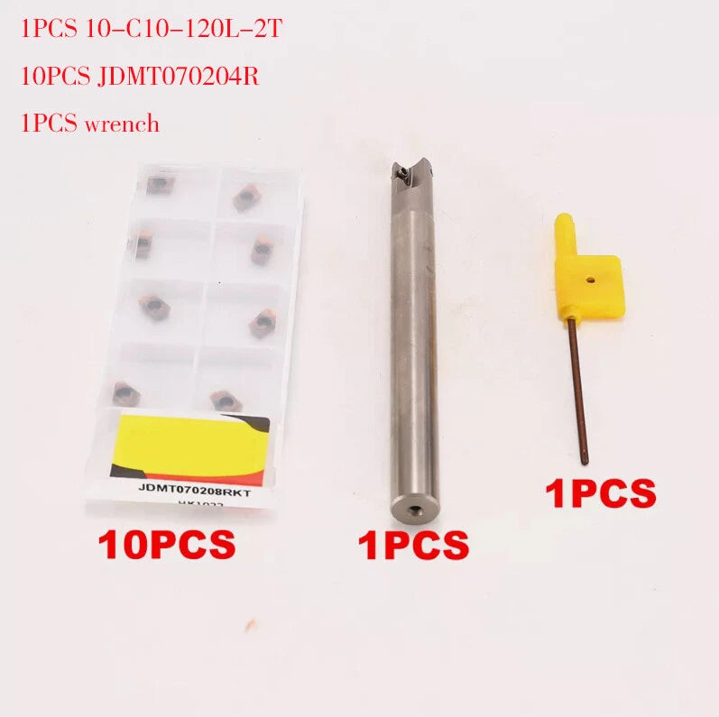 10mm End Milling Cutter + 10x Jdmt070204r Indexable Carbide End Mills