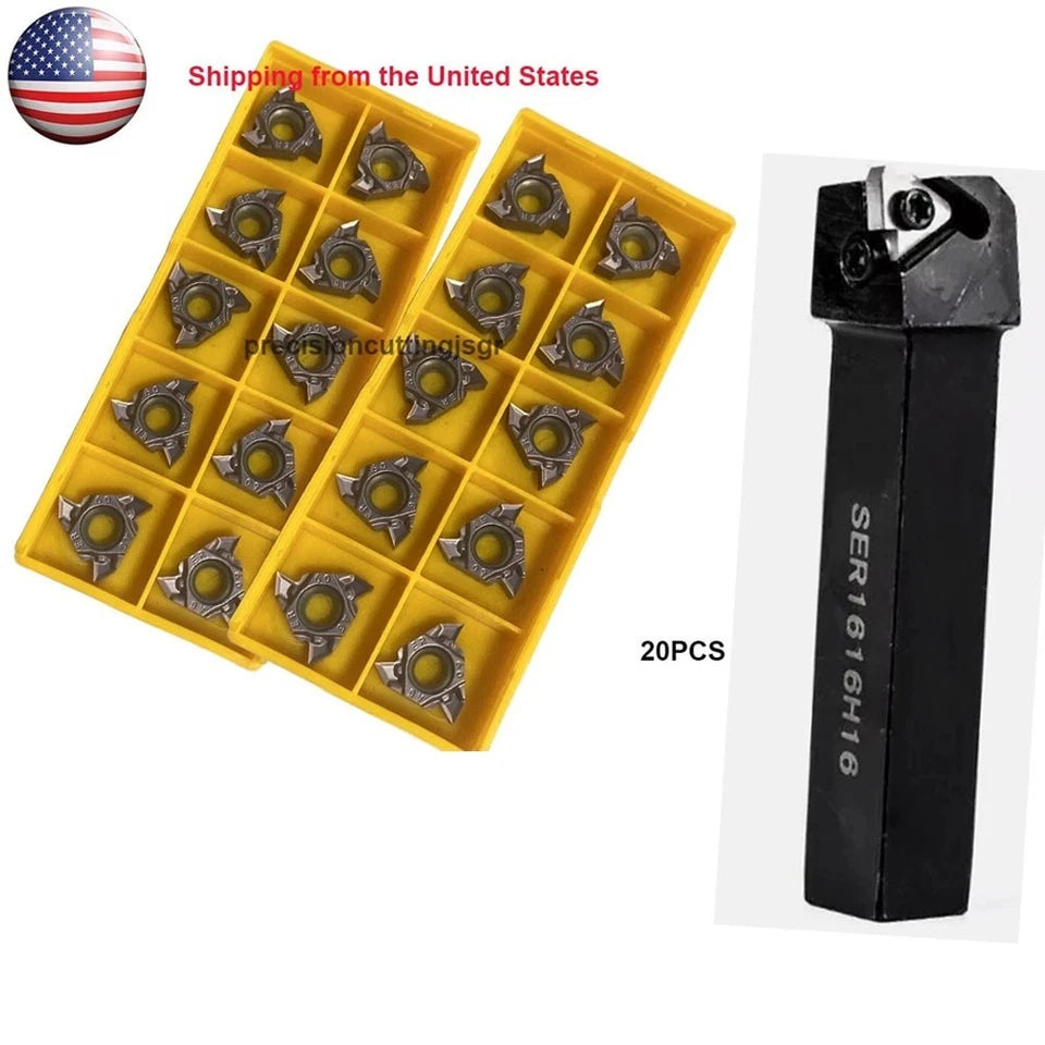 5/8 Lathe Threading Tool Ser1616h16 Serrated Threading Inserts Ag60-s