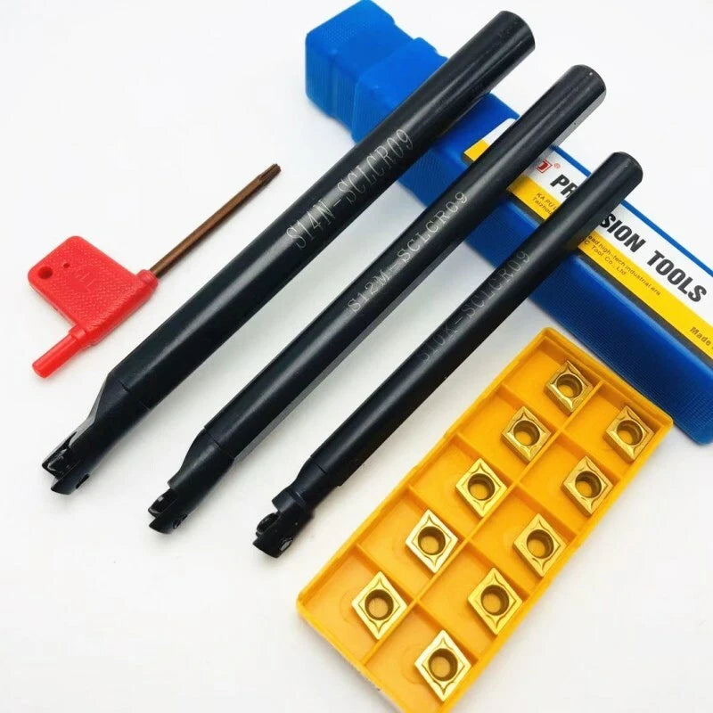 10+12+14mm Sclcr09 Spiral Tool Holder Boring Bar + Carbide Insert