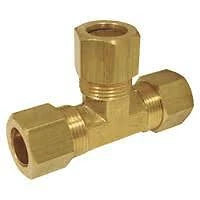 Parker 164c-4 Brass 1/4" Compression Tee 00064-04