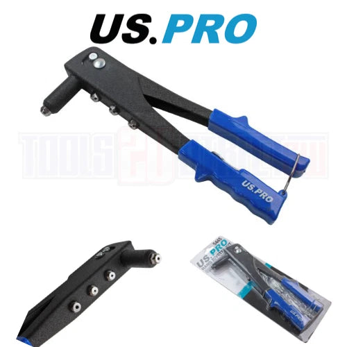 Us Pro Tools Hand Riveter Kit 2.4, 3.2, 4.0 And 4.8mm Diameter Blind