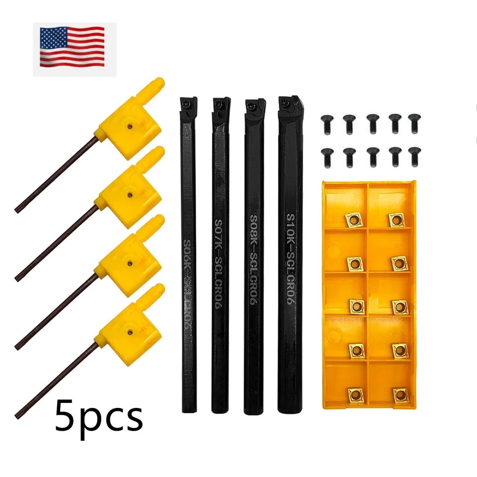 Cnc Lathe Turning Tool Holder Boring Bar Ccmt060204 Carbide Inserts