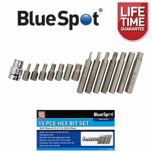 Bluespot Hex Bit Socket Set H4 - H12 01513