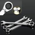 Reversible Ratcheting Wrench Metric Open End Spanner Car Bicycle