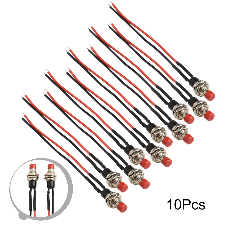 For Mini Momentary No Off On Switches In A Set Of Ten With Red Color
