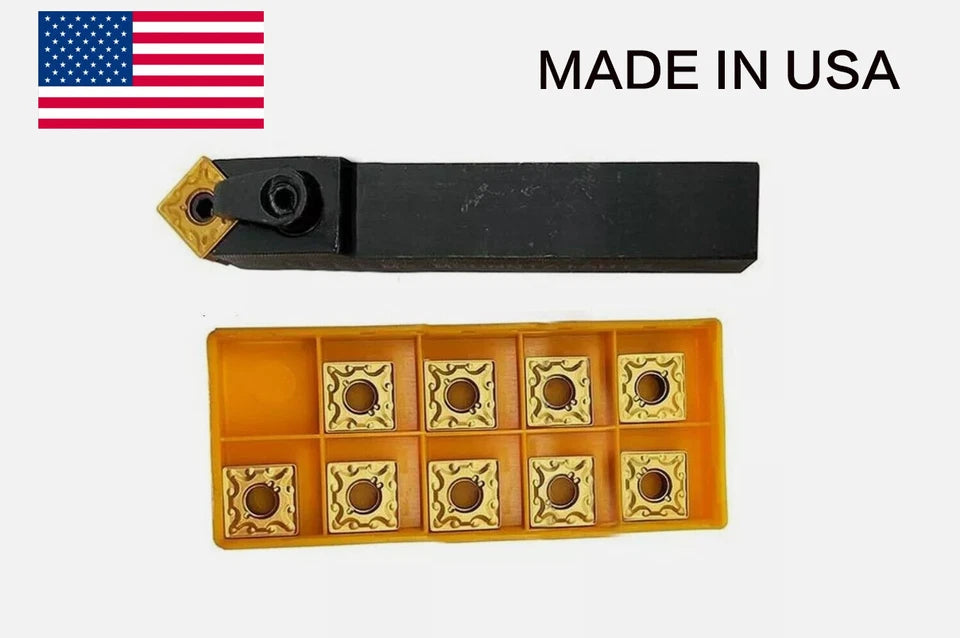16mm 45° Msdnn Lathe Turning Holder + Snmg120408 Carbide Inserts