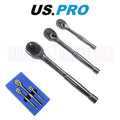 Us Pro Tools Hand Ratchet Set 1/4" 3/8" 1/2" In A Foam Tray 4192