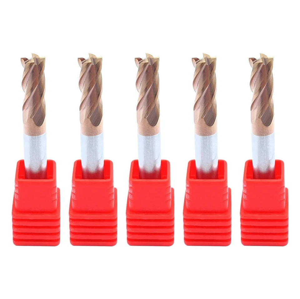 3.5mm 4 Flute Regular Carbide End Mill 50mm Overall Length - Tialn