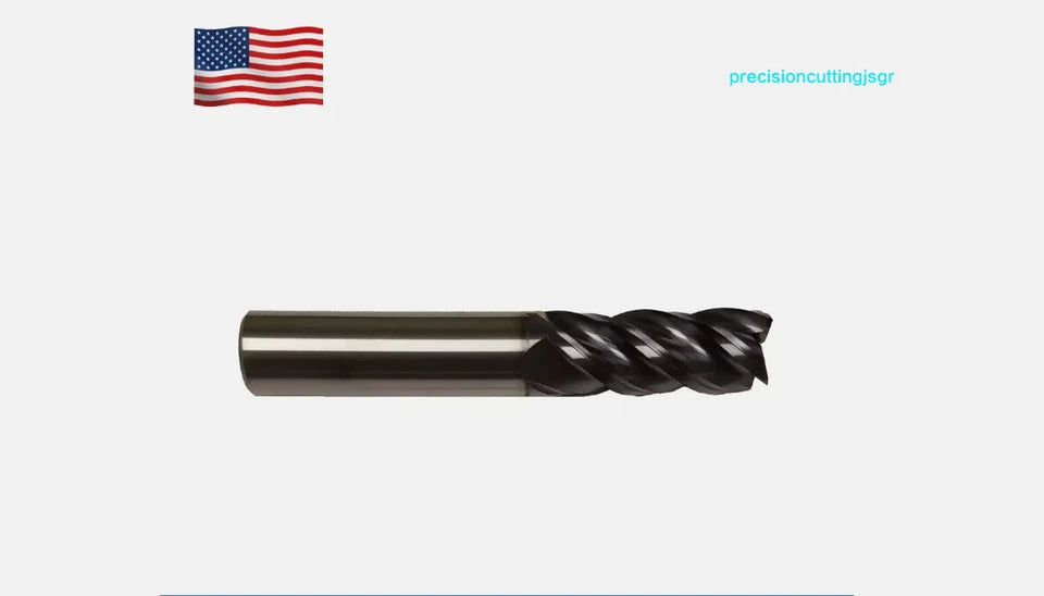 3/8" X 1" X 2-1/2" 4 Flute Solid Carbide End Mill - Tialn Coated Usa
