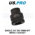 Us Pro Tools 19mm 3/4" Dr 6 Point Impact Socket 3694