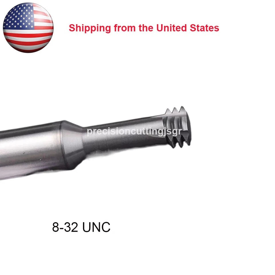 2* Solid Carbide Thread Mill Unc 8# 8-32 Tpi Hrc60 3 Teeth Thread