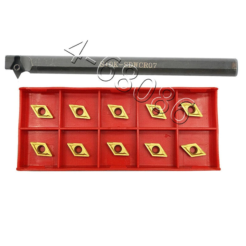 10*125mm Lathe Turning Tool Holder Boring Bar+ Dcmt070204 Bp010