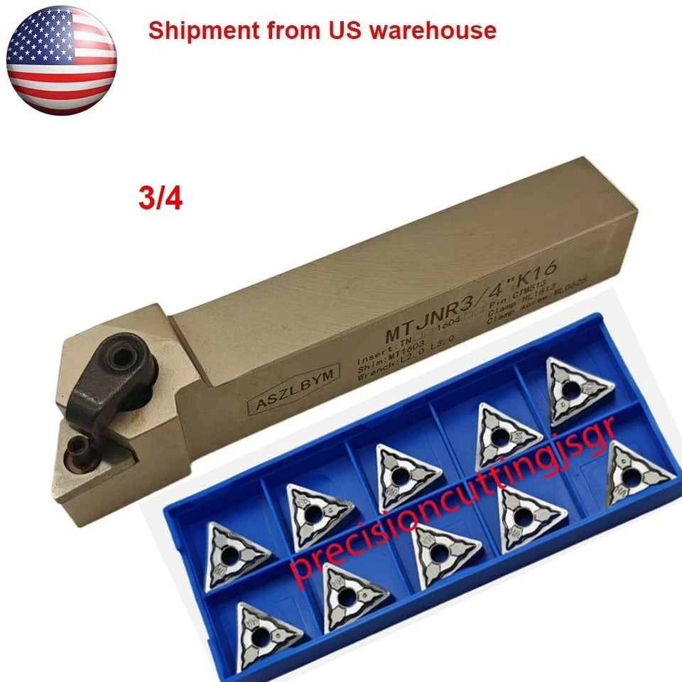 3/4 Handle Lathe Tool Holder+ Tnmg160408 Aluminum Turning Blade Set Of