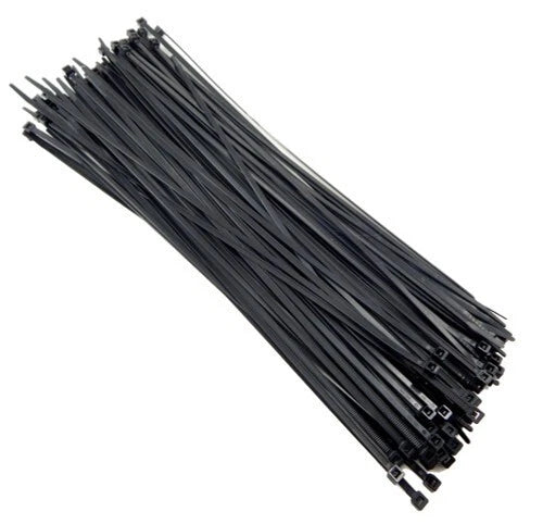 Zip Cable Ties 14" 50lbs Uv Black Made In Usa Nylon Wire Tie Wraps