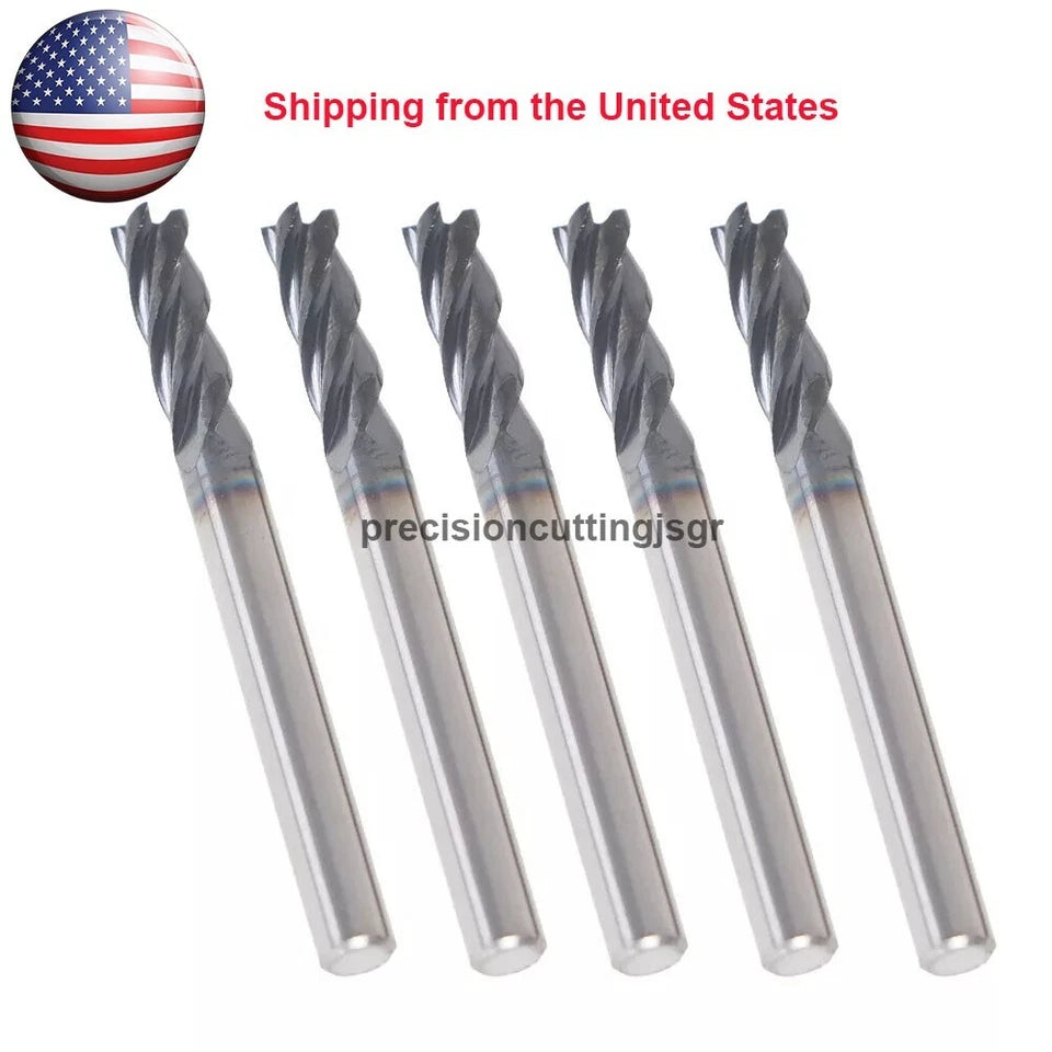 3/16" 4 Flute 2" Overall Length Regular Carbide End Mill - Tialn