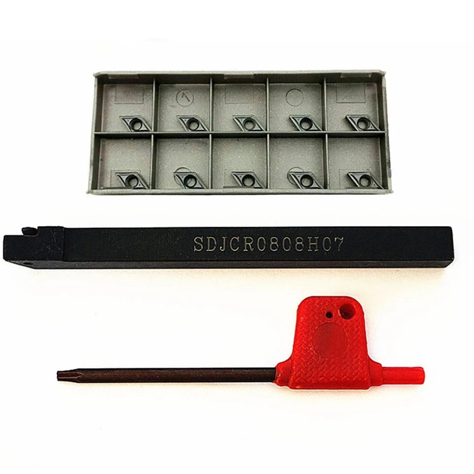 Sdjcr0808h07 Cnc External Turning Tool Holder + Dcmt070204-sm Inserts