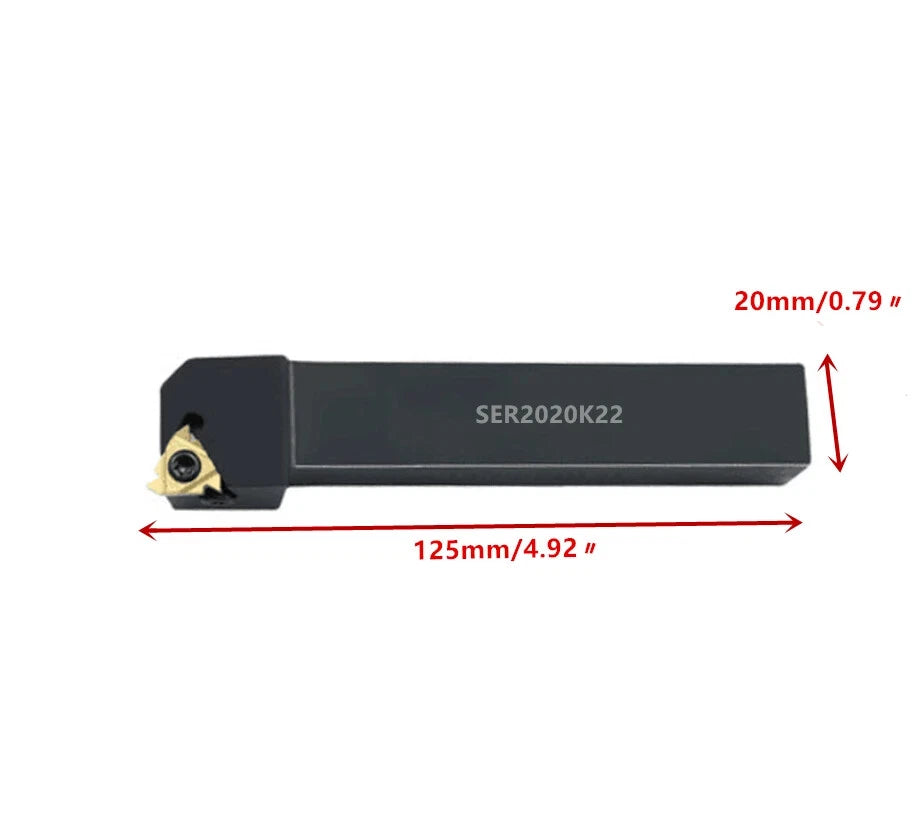 20mm Ser2020k22 Cnc External Thread Turning Tool Holder + 22er N60