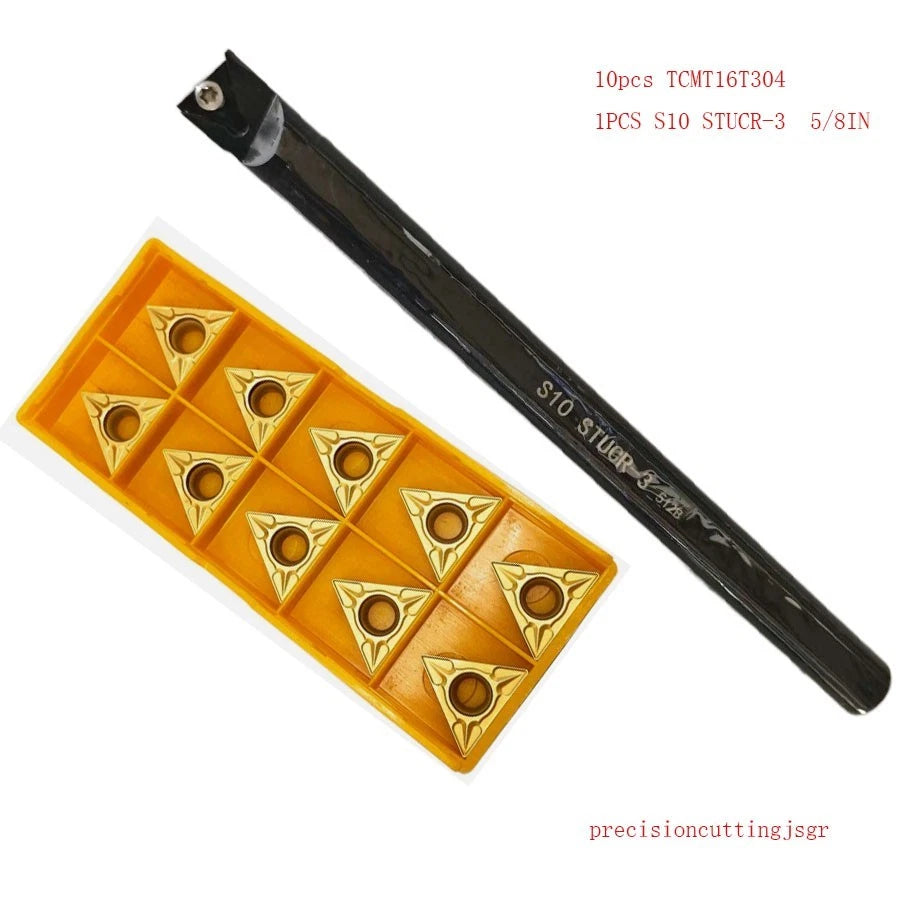 5/8" Shank X 8" Long Indexable Boring Bar S10-stucr3 + 10* Tcmt16t304