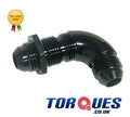 AN -12 (12AN  AN12) 90 Degree Swept Bulkhead Fitting In Stealth Black