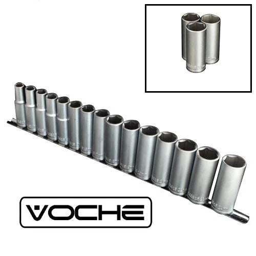 Voche® 1/2" Drive Heavy Duty Metric Deep Socket Set 10-24mm + Storage
