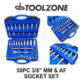 Toolzone 3/8" Mm & Af Socket Set 6-19mm & 5/16" - 7/8" Ss226