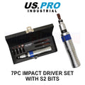 Us Pro Industrial Impact Driver Set With S2 Bits 1/2" Square Dr Hex
