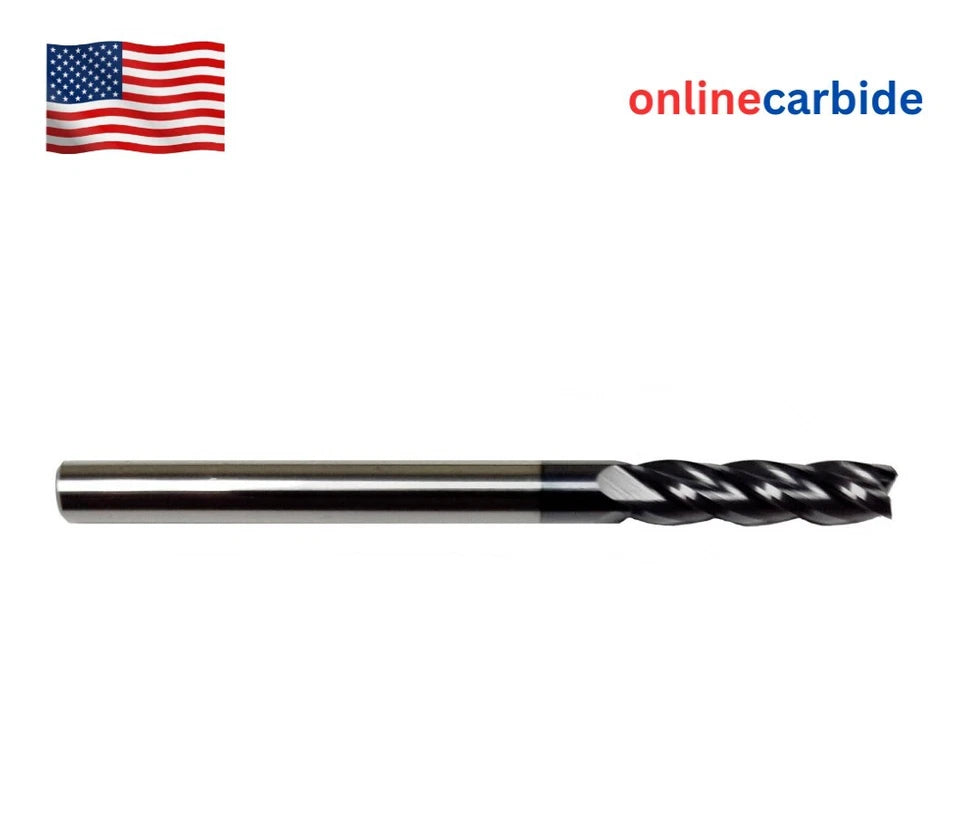 5/16" 4 Flute Long Carbide End Mill - Tialn Coated