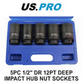 Us Pro Tools 1/2" Dr Deep Impact Hub Nut Socket 30, 32, 34, 35, 36mm