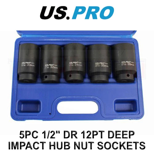 Us Pro Tools 1/2" Dr Deep Impact Hub Nut Socket 30, 32, 34, 35, 36mm