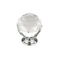 Crystal Chrome Clear Sphere Round 1-3/16" (30mm) Kitchen Cabinet