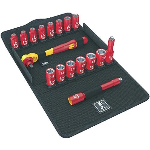 Wera 05004970001 8100 Sb Vde 1 Zyklop Ratchet Set, Insulated, Switch