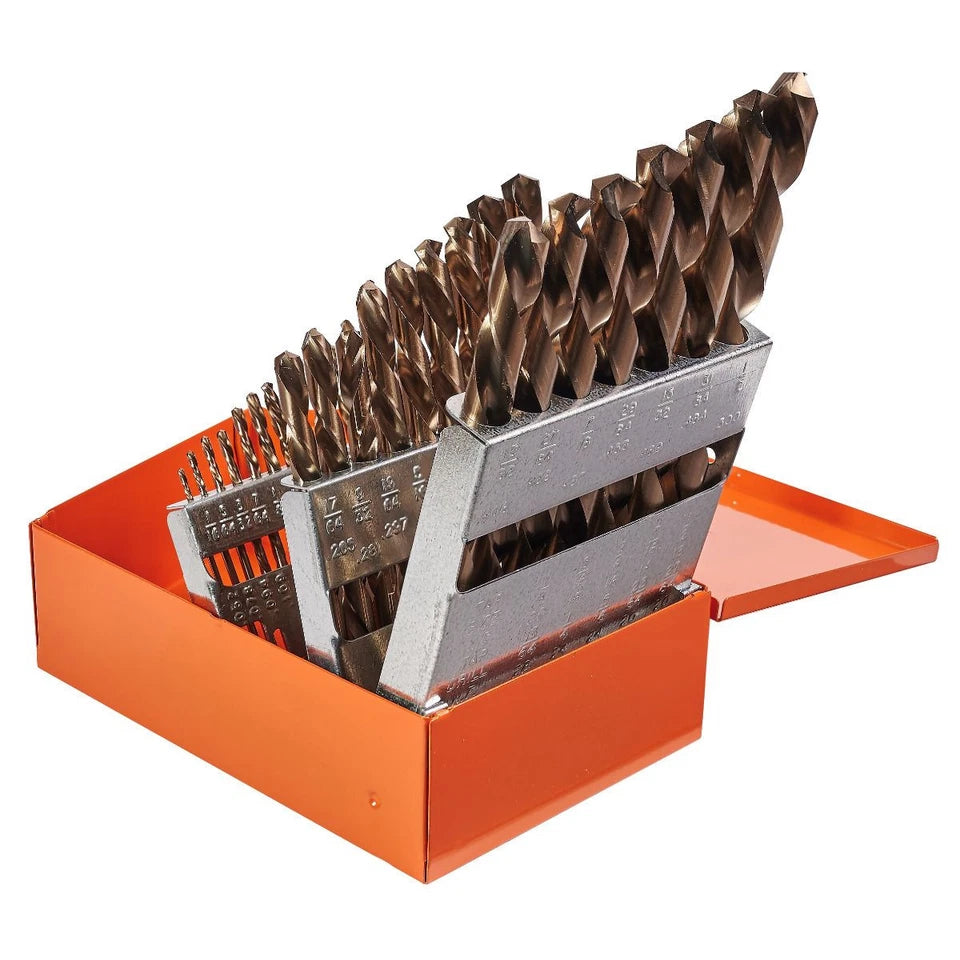 Knkut Left Hand Jobber Length Drill Bit Set 1/16"-1/2" By 64ths