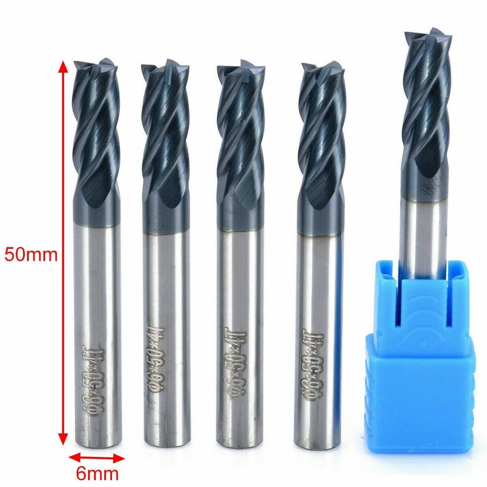 6mm Shank Tungsten Carbide 4 Flute End Mill Cnc Milling Cutter Hrc50